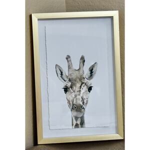 Marmont Hill Cheeky Giraffe Watercolor Floating Framed Wall Art Print